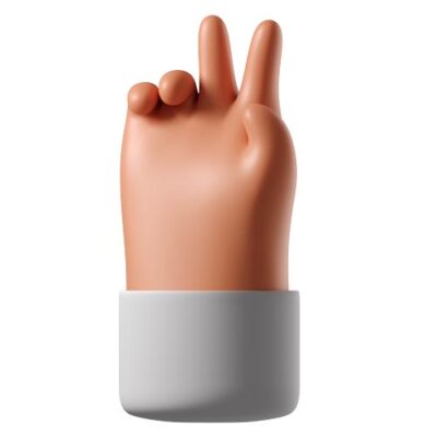 آیکون سه بعدی 3D - نماد پیروزی - ویکتوری - نمایش پیروزی با دست png