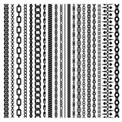 وکتور طرح انواع زنجیر گردندبند - راک استایل