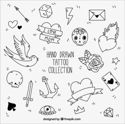 طرح های آماده خالکوبی - طرح وینتیج تتو