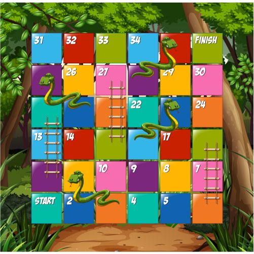 board game snake ladder 1 طرح وکتور بازی مار و پله