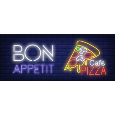 طرح وکتور نئون پیتزا - نئون کافه