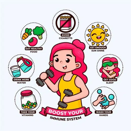 boost your immune system infographic 1 طرح وکتور اینفو گرافی ورزش و تقویت قوای جسمانی