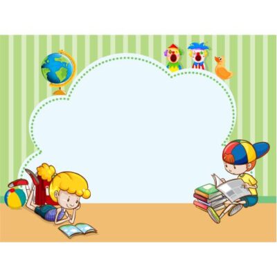 طرح وکتور بورد سفید مطالعه کودکان