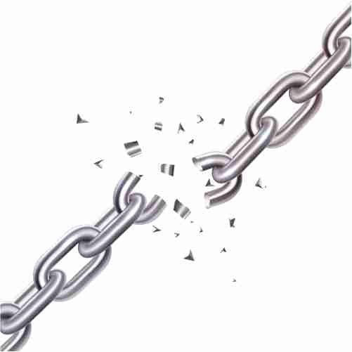 broken chain illustration 1 وکتور لحظه شکستن زنجیر