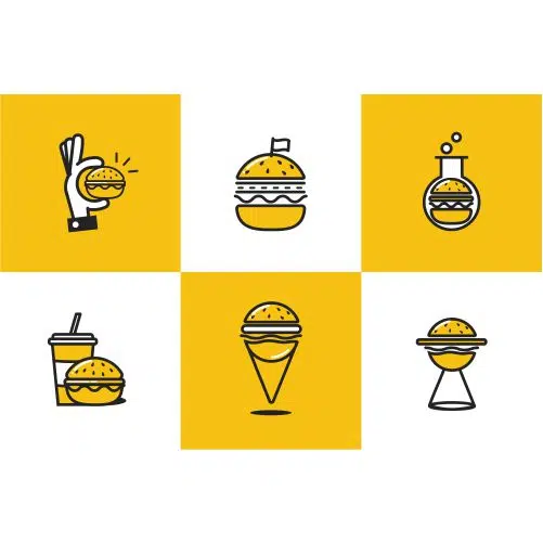 ست وکتور و آیکون همبرگر 1 burger line art icon set 1 ست وکتور و آیکون همبرگر