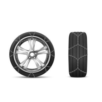 موکاپ رینگ و لاستیک ماشین - زنجیر چرخ برفی