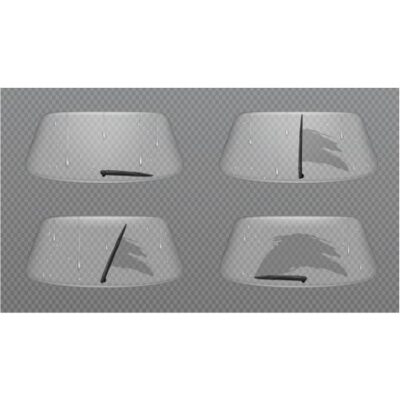 ست چهار تایی شیشه جلو ماشین با برف پاک کن