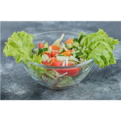 عکس با کیفیت ظرف سالاد فصل - تصویر میکس کاهو گوجه خیار