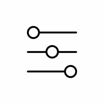 آیکون کنترل خطی چپ و راست مربعی