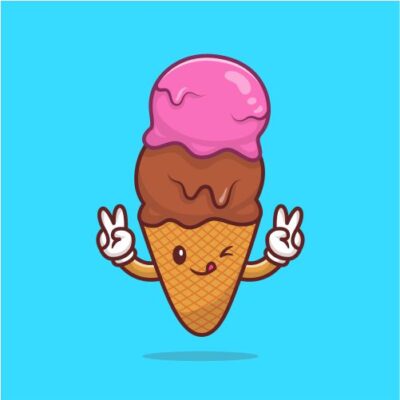 طرح وکتور بستنی قیفی