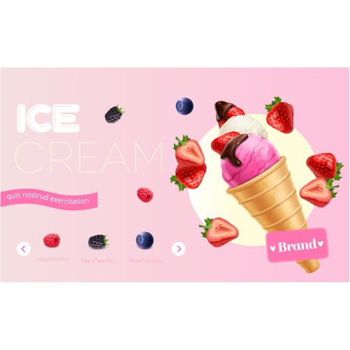 delicious ice cream with fresh berries ad 1