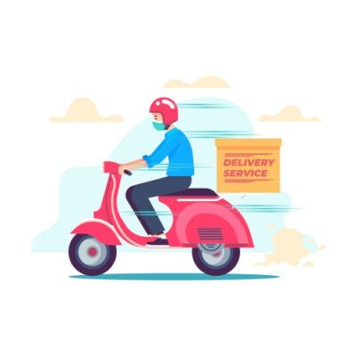 وکتور مرد موتور سوار و اسنپ باکس