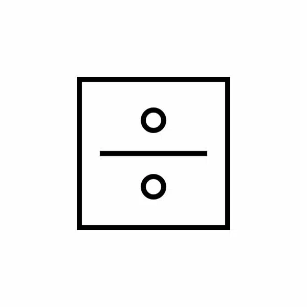 divide 1 1 آیکون تقسیم کردن با خط
