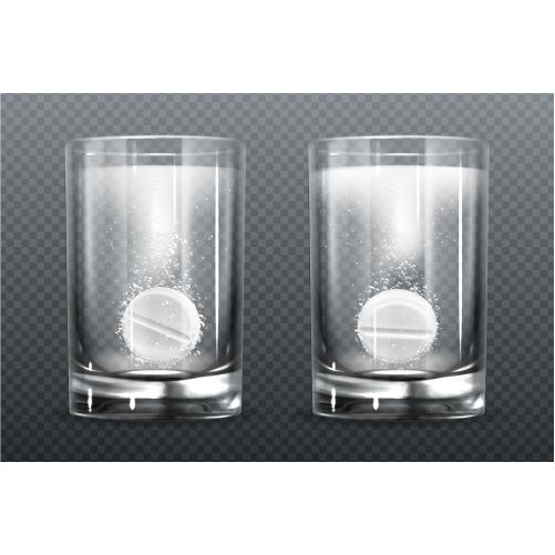 effervescent pill with fizz bubbles water glass 1 تاج گل-وکتور-سیاه-گیاه شناسی-آبرنگ-سبک وینتیج