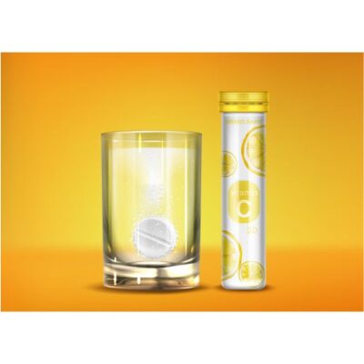 طرح وکتور قرص های جوشان در آب - وکتور قرص جوشان ویتامین سی