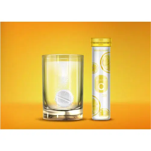 effervescent vitamin c pills with fizz bubbles 1 وکتور قرص و کپسول سبز و سفید و قرمز