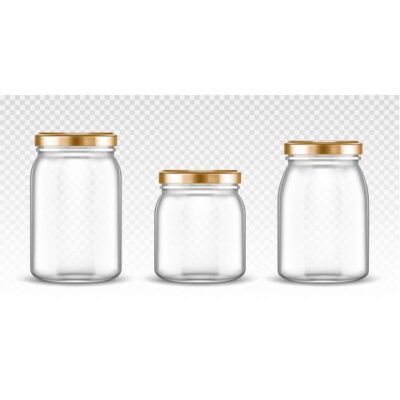 طرح وکتور شیشه های خالی در سایزهای مختلف