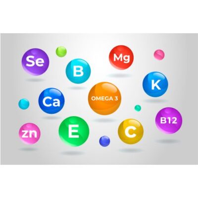 طرح وکتور ویتامین های اساسی پیچیده