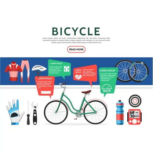 flat bicycle elements set 1 وکتور سیم خاردار تاب خورده