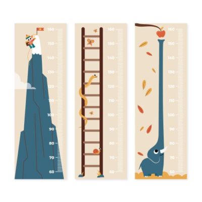 طرح وکتور قد کودکان با طرح مار فیل و کوه