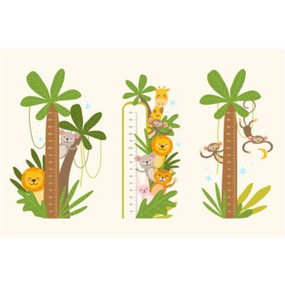 طرح وکتور محاسبه قد کودکان و استیکر قابل چاپ