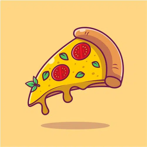 flying slice of pizza cartoon vector illustration fast food 1 طرح وکتور بستنی شاد