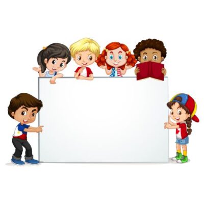 فرم سفید آماده کودکانه - وکتور قالب آماده