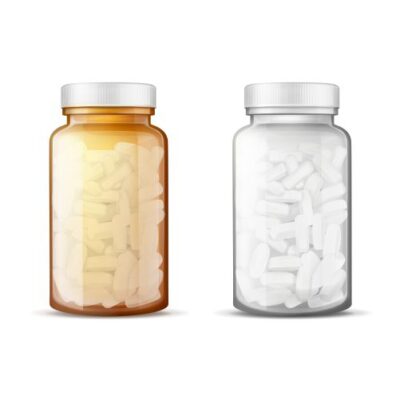 طرح وکتور طرح بطری شیشه ای قرص و دارو