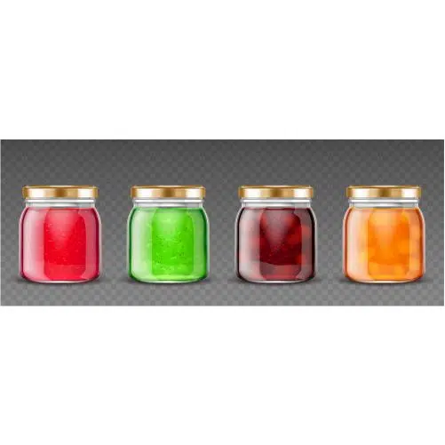 glass containers with fruit jelly 1 عطر-بطری-صورتی-دود-مکاپ