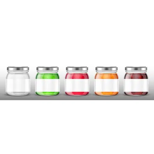 glass jars with jam and blank label 1 طرح وکتور آجیل و فندق گردون پسته تخمه بادام با لیبل nuts