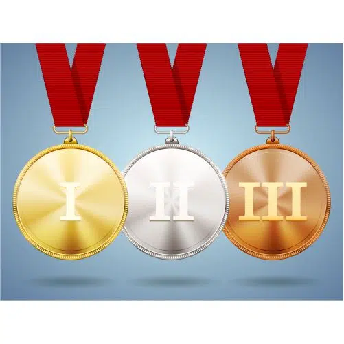 gold silver and bronze medals on ribbons 1 طرح وکتور بستنی شاد