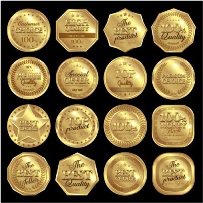 طرح وکتور ست سکه های طلا