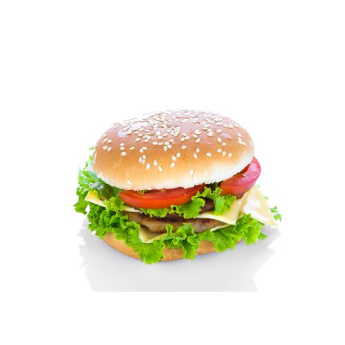 hamburger with cheese lettuce tomatoes 1