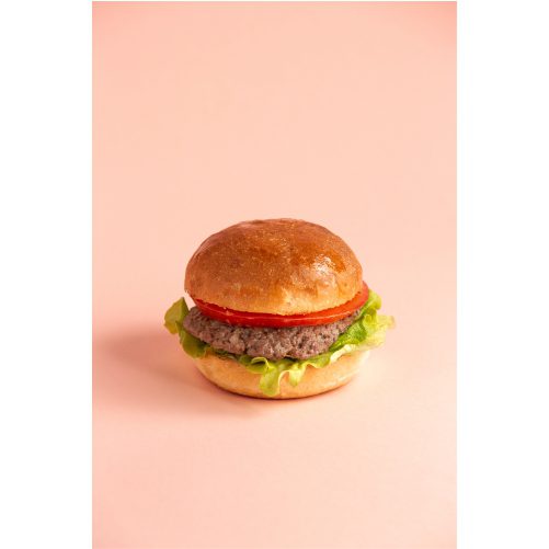 hamburger with tomato lettuce leaf beef patties burger buns 1 آیکون سه بعدی دست ساز علامت صلح