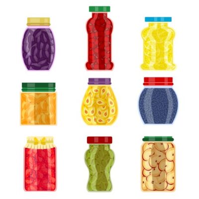 طرح وکتور انواع مربا خانگی