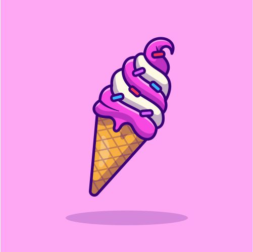 ice cream cartoon vector icon illustration dessert food icon 1