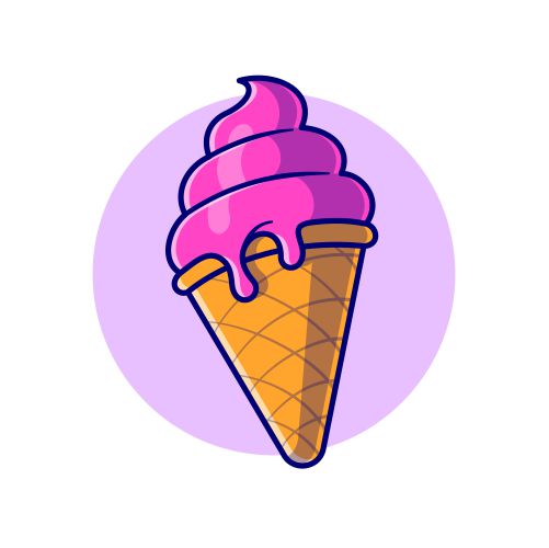 ice cream cone cartoon icon illustration sweet food icon 1 طرح وکتور بستنی وانیلی و بستنی حصیری