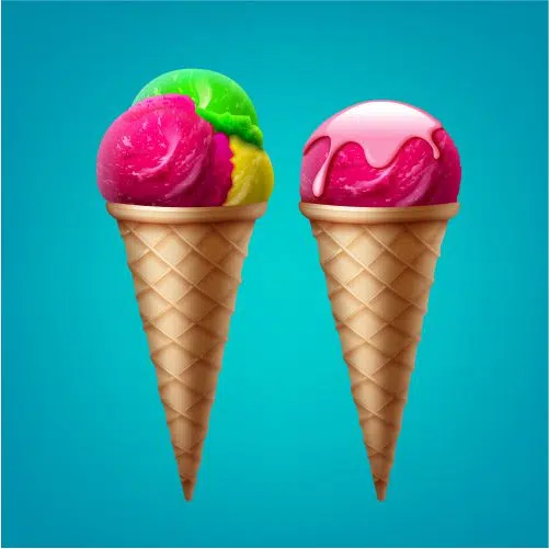 ice cream cone with one scoop glaze ice cream cone 1 طرح وکتور بستنی قیفی 3 اسکوپ و 1 اسکوپ