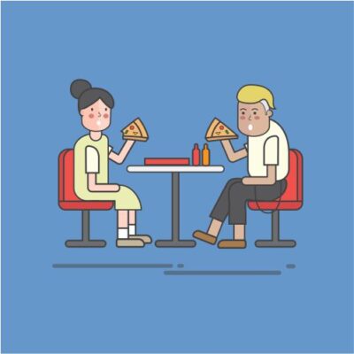 طرح وکتور میز فست فود و پیتزا