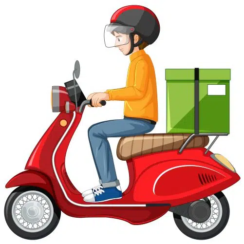 man riding scooter on white background 1 وکتور غرفه-عکس-مرد-بردار