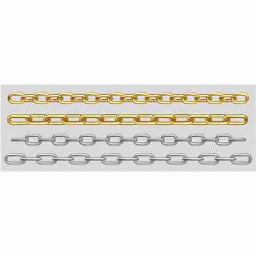 metal chain silver steel golden links set 1 وکتور جنجیر با سایز های متفاوت
