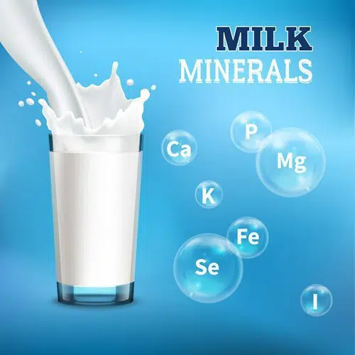 طرح وکتور پوستر آماده لیوان شیر و ویتامین های شیر