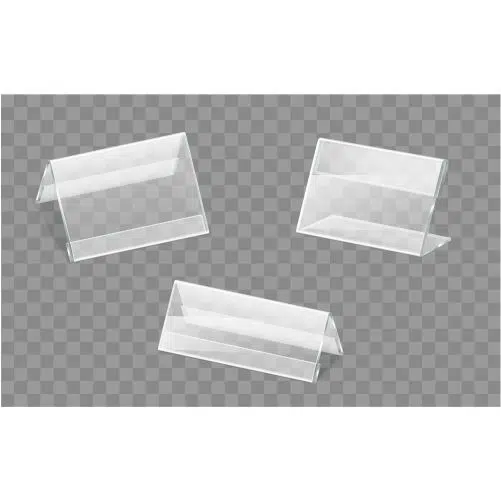 nameplates plastic acrylic holders vector set 1 موکاپ استند شیشه ای ایستاده - پایه شفاف