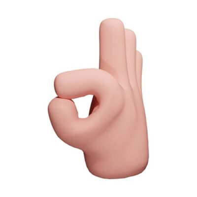 آیکون سه بعدی دست نشان تایید به درستی