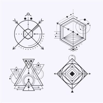 ست وکتور مفهومی تتو و خالکوبی