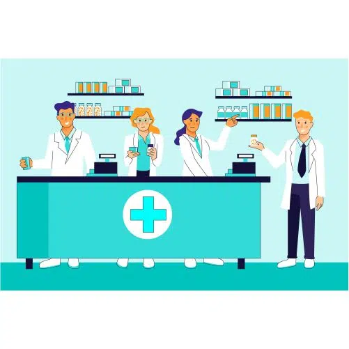 pharmacist collection illustration concept 1 طرح وکتور ایلاستریشن آناتومی بدن زن - سر باسن صورت پشت جلو مو دست پا شکم بازو گلو