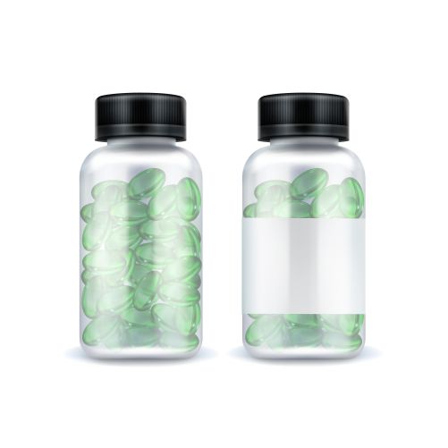 pills bottle mockup green medicine capsules vitamin transparent 1 آیکون عینک