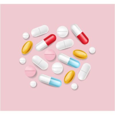 طرح وکتور دایره ای قرص ها و داروها