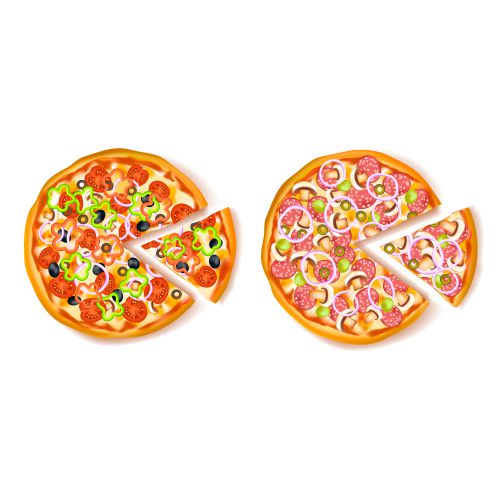 pizza with slice composition 1 مجوعه وکتور کاور گیاهی برای هایلایت اینستاگرام
