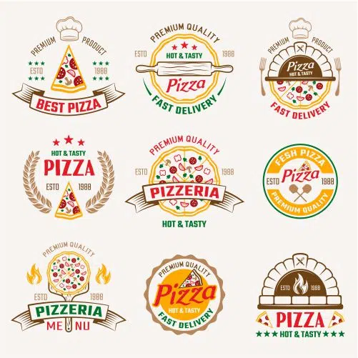 pizzeria colored emblems 1 وکتور سیم خاردار تیغ دار خظرناک